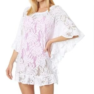 Lilly Pulitzer Atley Lace Cover-Up L/XL Resort White Paradise Found Lace